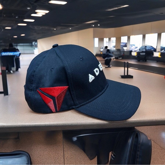 Delta Air Lines Head Gear Baseball hat One size fits most Black Logo New - Picture 11 of 14